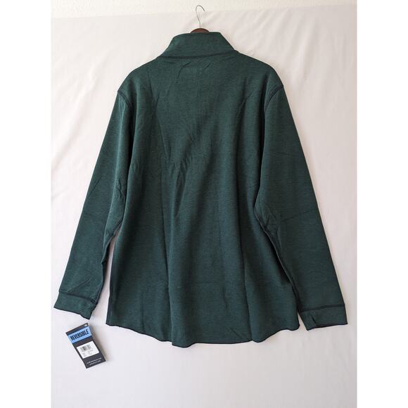 Tailor Byrd Reversible Pullover Sweatshirt XXL Hunter Green 1/4 Zip Mock Neck - Picture 3 of 7
